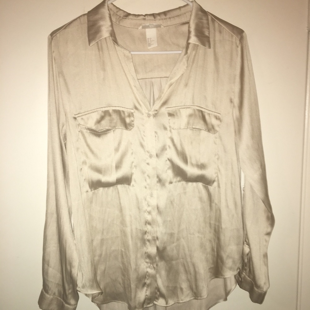 Silk long sleeved dress blouse